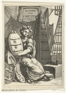 De stedenmaagd van Enkhuizen met het wapen der stad