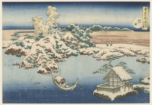 De Sumida rivier in sneeuw