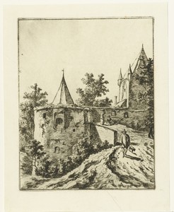 De toegangsweg van het kasteel Saive bij Luik