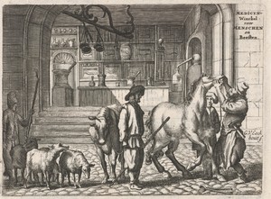 De veearts in een apotheek