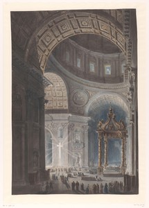 De verlichting van het kruis in de Sint-Pieter in Rome