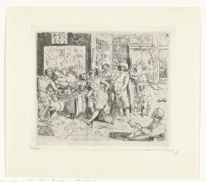 De verloren zoon aan een feestmaal