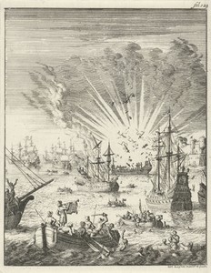 De verrassing van drie Portugese galjoenen in de Baai van Goa, 30 september 1639