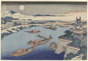 De Yodo rivier in maanlicht