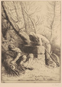 Death and the Woodcutter, 4th plate  (La Mort et le bûcheron)