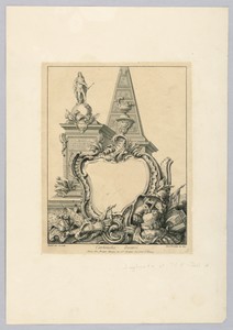 Decorated Cartouche with Monuments