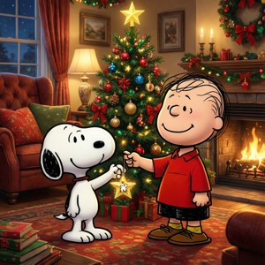 Decorating Tree with Charlie Brown
