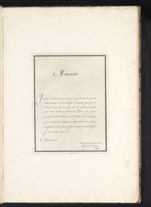 Dedicatieblad voor Suite des Vases met benoeming van de opdrachtgever en vervaardiger
