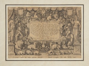 Dedicatory page of the set "Mediceae familiae rerum feliciter gestarum Victoria et triumphi"