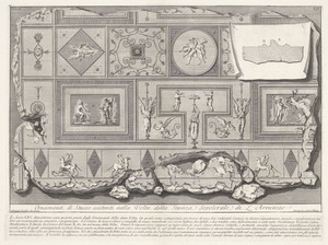 Deel van het ornamentele plafond van de graftombe van de Arruntius familie