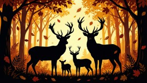 Deer in Autumn Forest