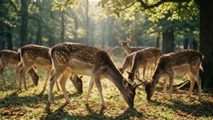 Deer in Sunlit Clearing
