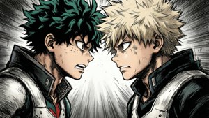 Deku vs Bakugo Stare