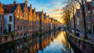 Delft Canal Sunset