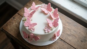 Delicate Butterfly Cake Overhead