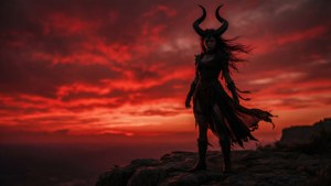 Demon Girl Silhouette