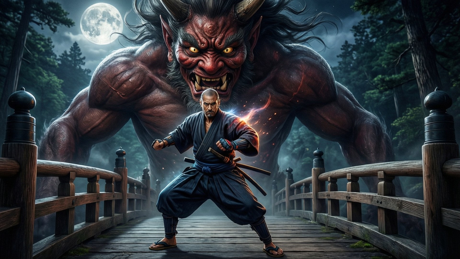 Demon on the Bridge by Wallpapers.art Studio