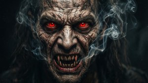 Demonic Face in Shadows