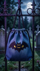 Denim Drawstring Bat Bag