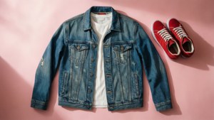 Denim Jacket Flat Lay