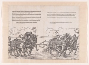Derde en vierde span paarden met allegorieën