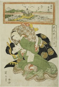 Descending Geese at Katada (Katada rakugan), from the series "Fashionable Eight Views of Omi (Furyu Omi hakkei)"