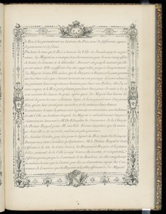 DESCRIPTION DES FÊTES DONNÉES PAR LA VILLE DE STRASBOURG Pour la Convalescence du Roi : à l’arrivée et pendant le séjour de Sa Majesté en cette Ville.