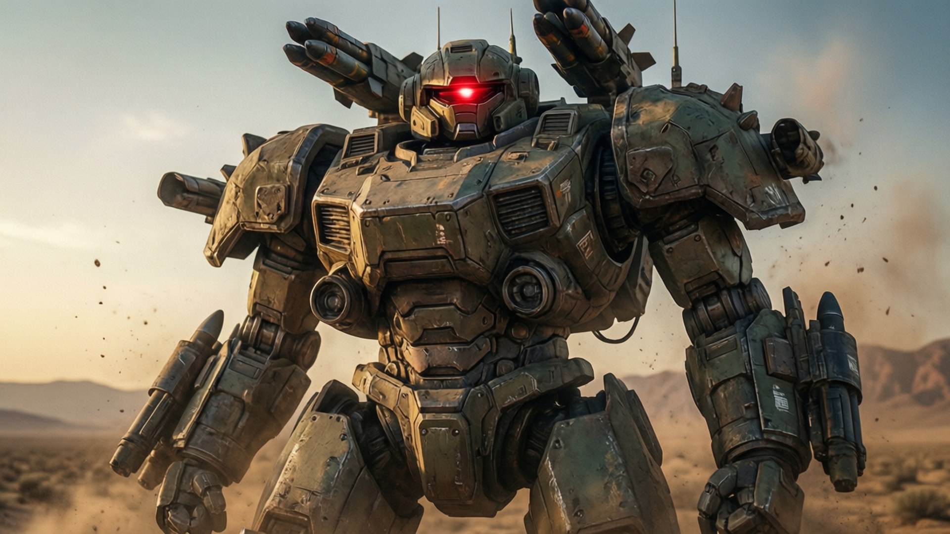Desert Battle Mech by Wallpapers.art Studio