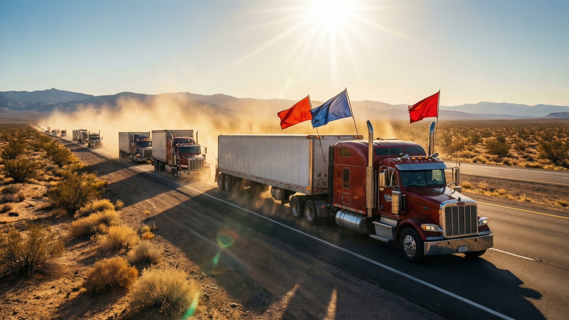 Desert Convoy by Wallpapers.art Studio