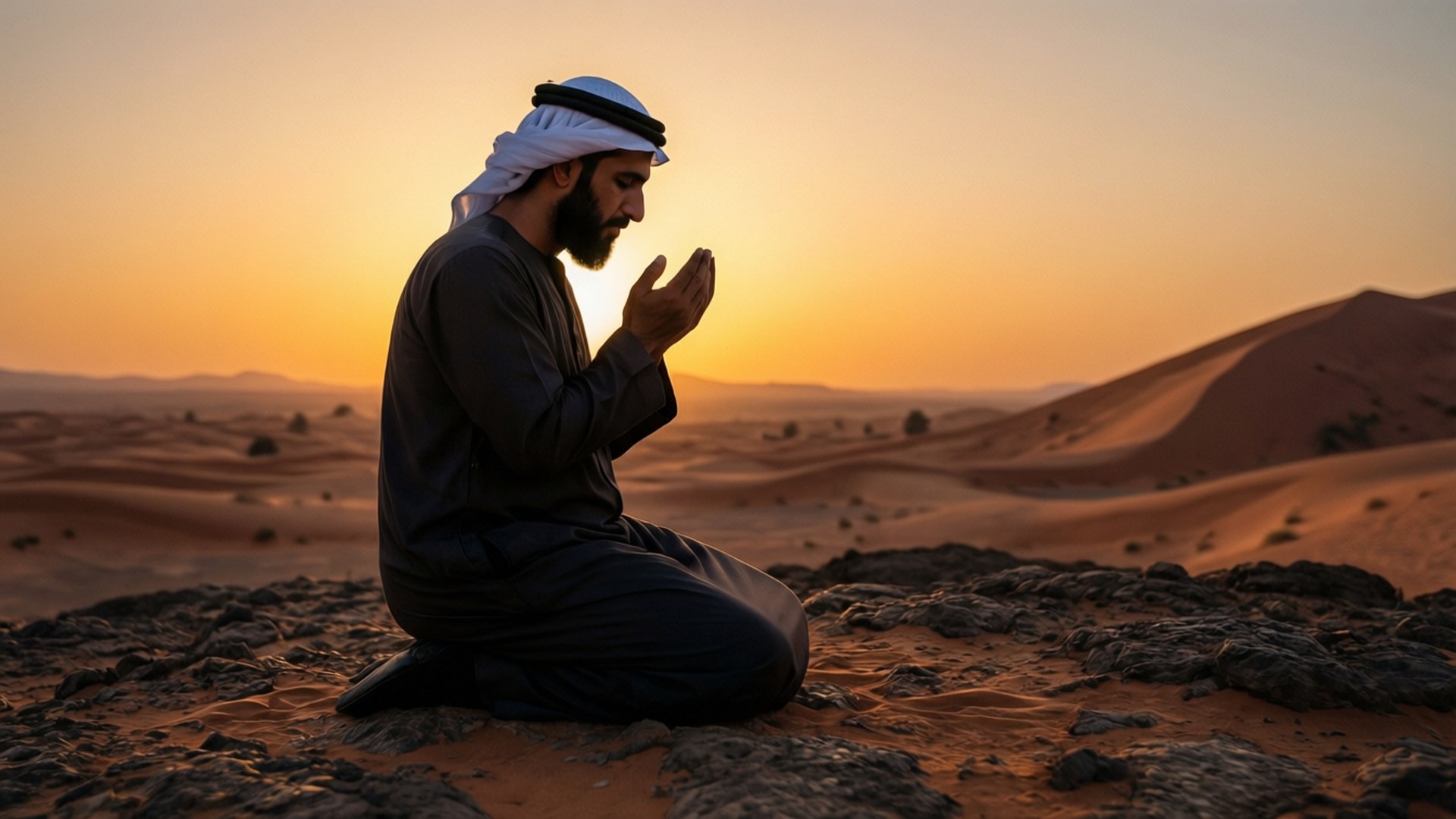 Desert Dusk Prayer by Wallpapers.art Studio