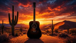 Desert Guitar Silhouette