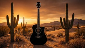 Desert Guitar Silhouette