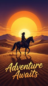 Desert Horseback Sunset