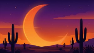 Desert Moon Sunset