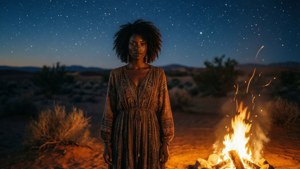 Desert Night Campfire