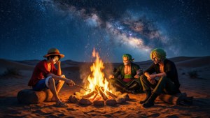 Desert Night Campfire