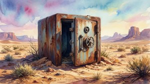 Desert Rusted Safe Watercolor