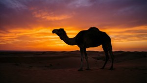 Desert Sunset Silhouette