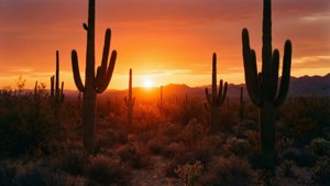 Desert Sunset Silhouette