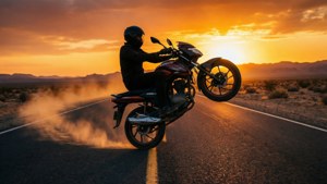 Desert Sunset Wheelie