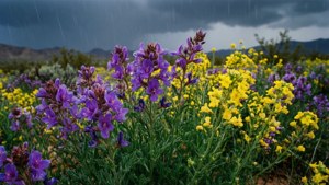 Desert Wildflowers Rain