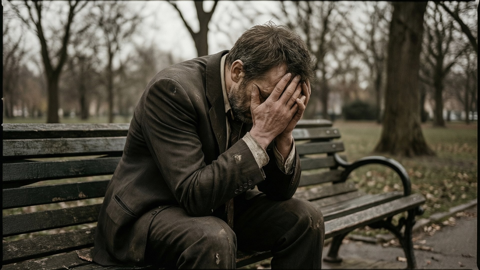 Despair on the Bench by Wallpapers.art Studio