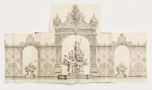 Dessein des grandes Grilles posées sur la Place Royale de Nancy en 1755 par ordre de S.M. le Roy de Pologne