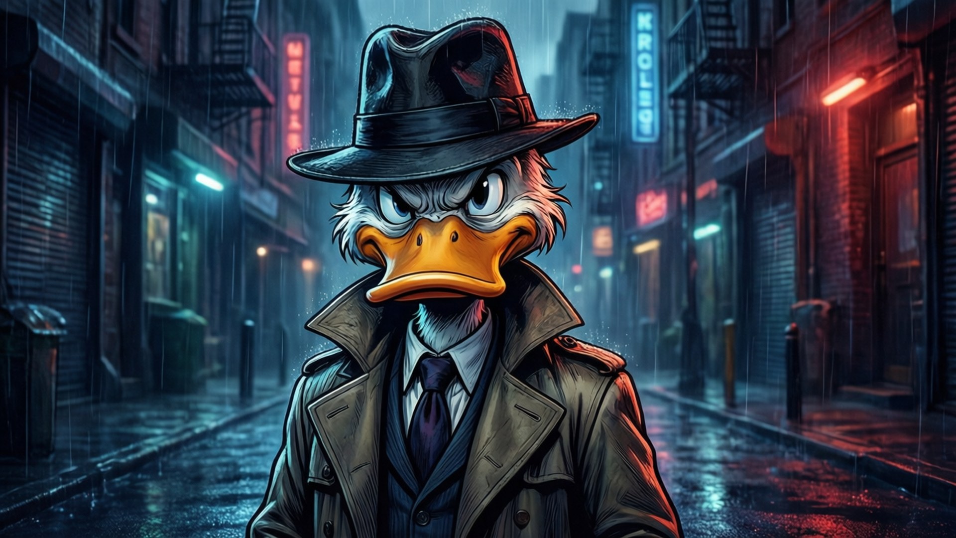 Detective Duck Noir by Wallpapers.art Studio