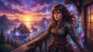 Determined Gaze at Sunset