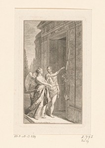 Deugd en Hercules voor de tempel der verdiensten