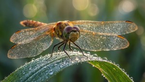 Dew-Kissed Dragonfly Macro