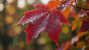 Dew-Kissed Maple Leaf