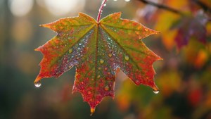 Dew-Kissed Maple Leaf