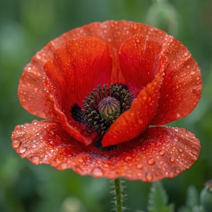 Dewdrop Poppy Macro